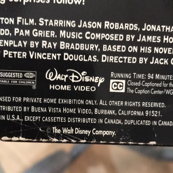 “Something wicked this way comes” vhs tape movie - Picture 11 of 16